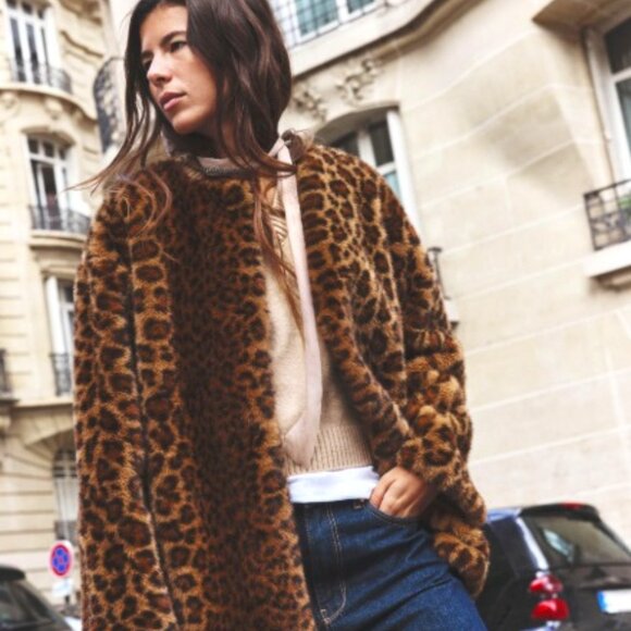 🐆 ZARA Faux Fur Animal Print Coat – Size S – NWT 🔥 - Picture 1 of 4